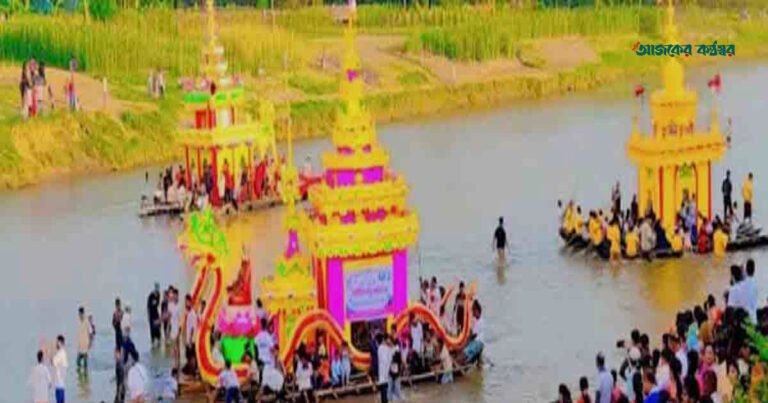 রামুর বাঁকখালী নদীতে ভাসল সাত কল্পজাহাজ, ছড়িয়ে পড়ল সম্প্রীতির বার্তা